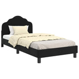 Children's Bed Frame with Headboard Black 80 x 200 cm Velvet 42010945