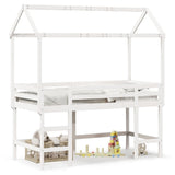 Loft Bed with Ladder and Roof without Mattress White 80x200 cm 3282153