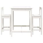 3 Piece Garden Bar Set White Solid Wood Pine 3154736