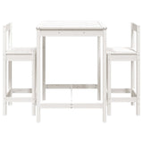 3 Piece Garden Bar Set White Solid Wood Pine 3154736