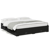 Bed Frame with Drawers without Mattress Black 180x200 cm Super King 3280364