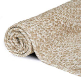 Area Rugs Natural and White 160 x 160 cm Jute 42010606