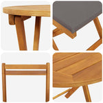 Garden Bistro Set with Cushion 3 pcs Brown Solid acacia wood 4105502