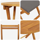 Garden Bistro Set with Cushion 3 pcs Brown Solid acacia wood 4105502