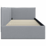 Corner Bed Frame with Headboard Light grey 100 x 200 cm Fabric 42016471
