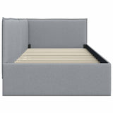Corner Bed Frame with Headboard Light grey 100 x 200 cm Fabric 42016471