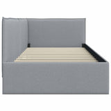 Corner Bed Frame with Headboard Light Grey 90 x 200 cm Velvet 42016463