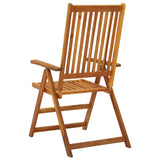 Garden Chair Set of 3 Natural Wood Solid Acacia Wood Medium 311847