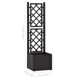 Garden Raised Bed with Trellis and Self Watering System Anthracite 313965