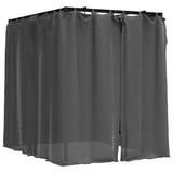 Sun Lounger With Curtains Anthracite Powder-coated steel, fabric 313930