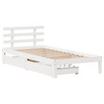 Bed Frame with Drawers without Mattress White75x190 cm 3301995