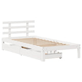 Bed Frame with Drawers without Mattress White75x190 cm 3301995