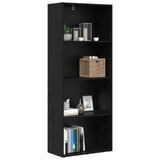 Freestanding Bookshelf Black Oak 60 x 30 x 151.5 cm 8003715
