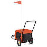 Pet Bike Trailer Orange and Black Oxford Fabric and Iron 94012
