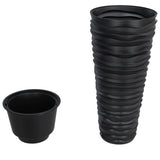 Planter with Removable Inner Anthracite 18/45 L PP Grooved Look 364690