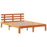 Bed Frame with Headboard without Mattress Wax Brown 140x190 cm 3306867