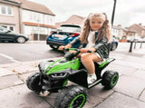 12V Ride-On Quad Bike, with Music, Horn, LED Lights, for Ages 3-5 Years, Green T3398P348325