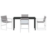 Garden Dining Set Folding 5 pcs White Textilene and steel 3379336