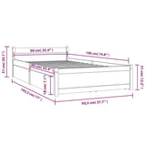Bed Frame without Mattress with Drawers Single 3103478
