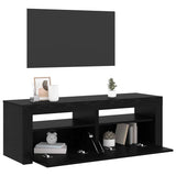 TV Cabinet with LED Lights Black Oak 120x35x40 cm Engineered Wood 862031