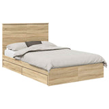 Storage Bed with Drawer Sonoma Oak 135 x 190 cm Engineered Wood 3409561