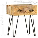Bedside Cabinet 40x30x50 cm Solid Mango Wood 286124