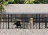 Outdoor Dog Kennel with Roof Steel 18,77 m 3124671
