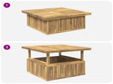 Garden Coffee Table Solid Acacia Wood Height Adjustable White 901708