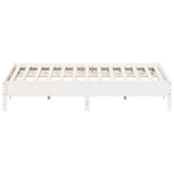 Bed Frame without Mattress White 200x200 cm Solid Wood Pine 842683