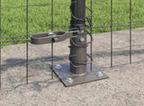 Euro Fence with Concrete Base 25 x 0.4 m PVC-Coated Steel Grey 3350941