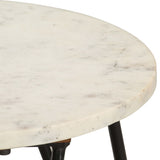 Coffee Table White 40x40x40 cm Real Stone with Marble Texture 286443