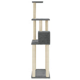 Cat Tree with Sisal Scratching Posts Dark Grey 147 cm 171478