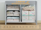 Baby Changing Unit with 4 Storage Drawers, Mat for Bedroom Nursery, 84 x 84.5 cm, Grey T3398P378902