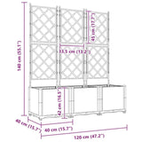 Garden Planter 3 pcs Grey 120 x 40 x 143 cm Plastic 42002863