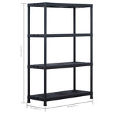 Storage Shelf Racks 2 pcs Black 220 kg 90x40x138 cm Plastic 276262