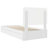 Storage Bed with Headboard White 100 x 200 cm Engineered Wood 3412714