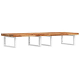 Basin Shelf Wall Mounted Steel and Solid Wood Acacia 3302860