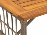 Outdoor Table Grey 80 x 40 x 40 cm Steel and Poly Rattan 42025147