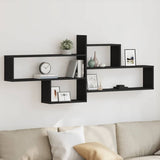 ZNTS Wall Shelf Black Oak 167.5x18x68 cm Engineered Wood 868075
