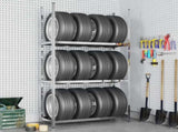 3-Layer Tire Rack Silver 110x40x200 cm Steel 152895