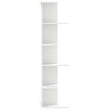 Wall Corner Shelf White 36.5x36.5x140 cm Engineered Wood 852627