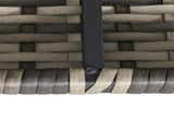 Outdoor PE Rattan Corner Sofa, Garden Wicker Furniture Single Sofa Chair w/ Cushions, Deep Grey T3398P320181