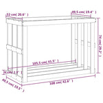 ZNTS Outdoor Log Holder 108x52x74 cm Solid Wood Pine 822631