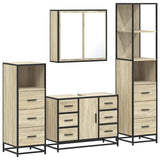 ZNTS 4 Piece Bathroom Furniture Set Sonoma Oak Engineered Wood 3301261