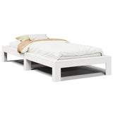 Bed Frame without Mattress White 75x190 cm Small Single Solid Wood Pine 855341