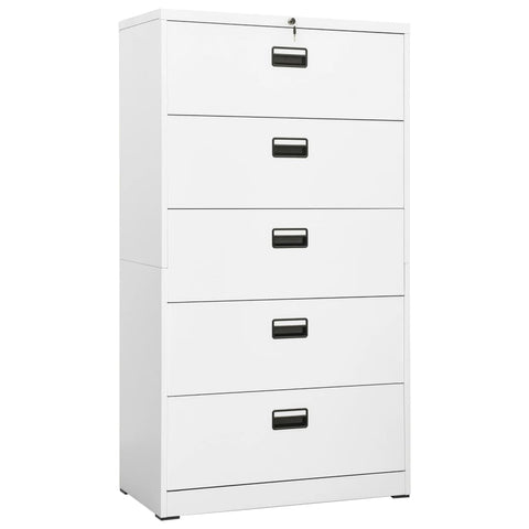 ZNTS Filing Cabinet White 90x46x164 cm Steel 336298