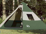 Camping Tent Tipi 7-Person Green Waterproof 94427