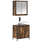 2 Piece Bathroom Furniture Set Smoked Oak Engineered Wood 3328391