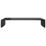 ZNTS TV Stand/Monitor Riser Glass Black 60x25x11 cm 244135