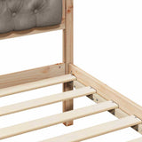 Bed Frame with Headboard Taupe 200 x 200 cm Solid Pine Wood 3394236